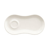 Bonna China Gourmet 10" x 4.75"  Oval Warm White Porcelain Saucer